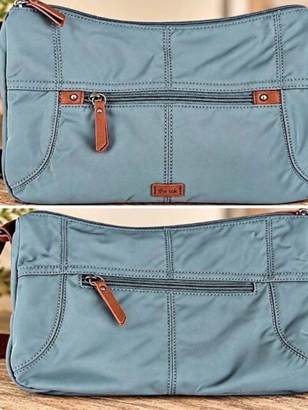 The Sak Esperato Nylon Crossbody Bag Blue & Brown